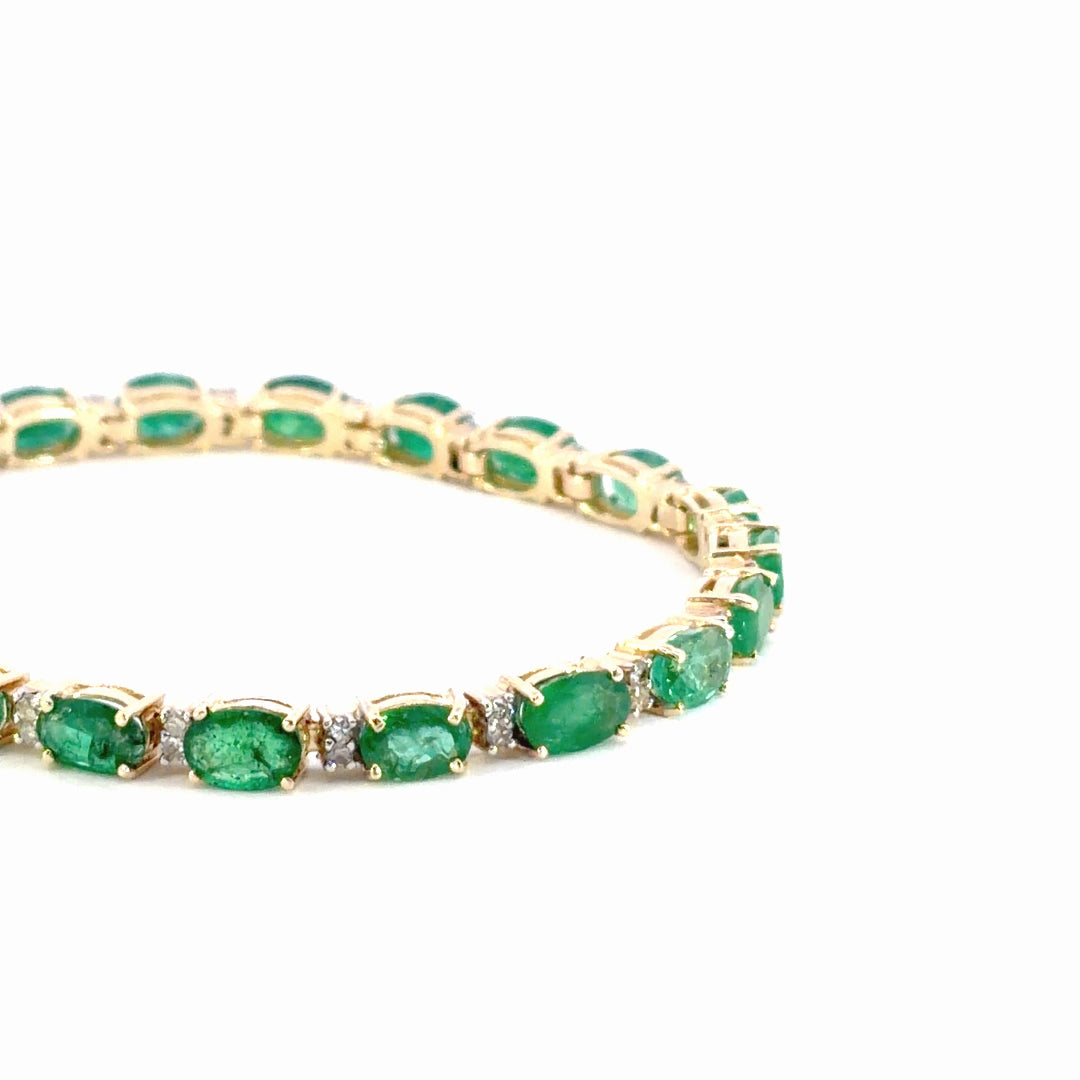 Emerald & Diamond Tennis Bracelet