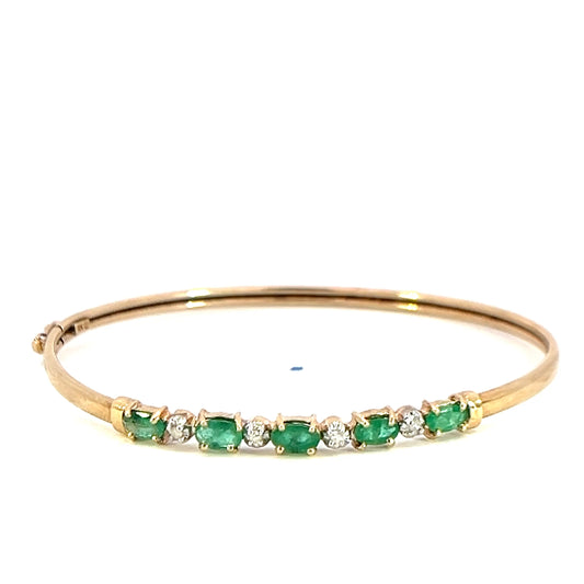 Emerald & Diamond Bangle Bracelet