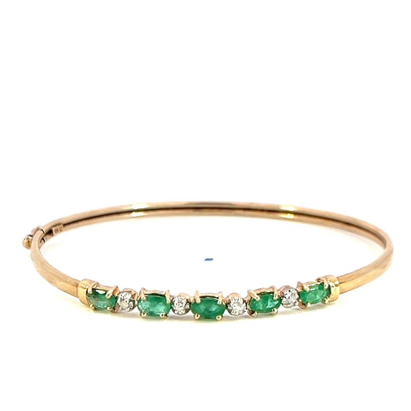 Emerald & Diamond Bangle Bracelet