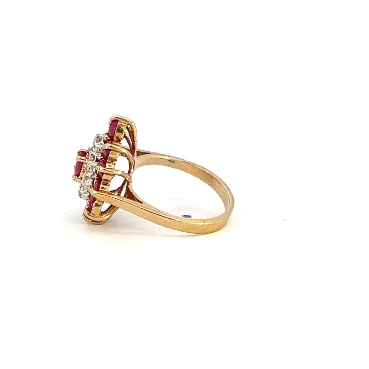 Diamond & Ruby Teardrop Ring