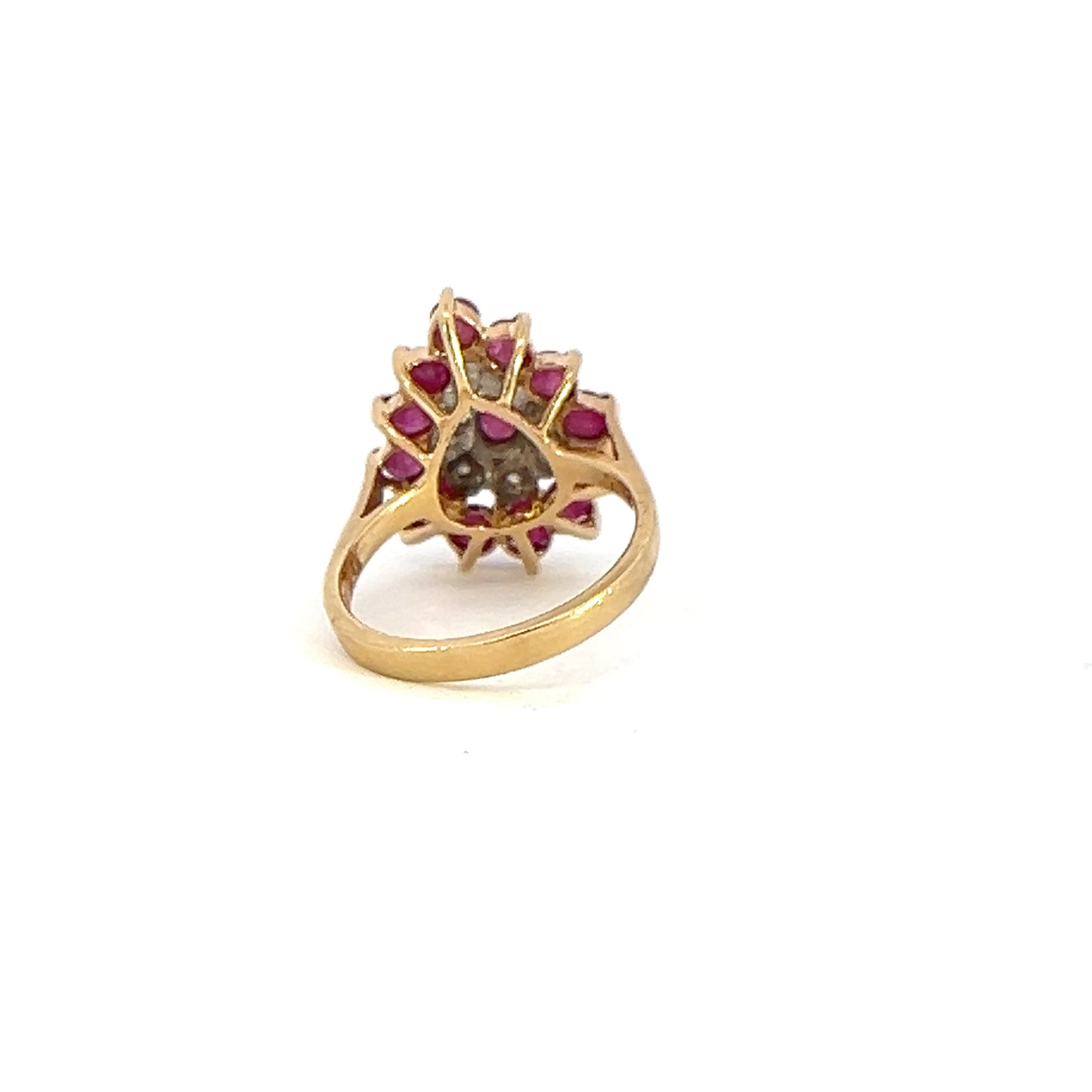Diamond & Ruby Teardrop Ring