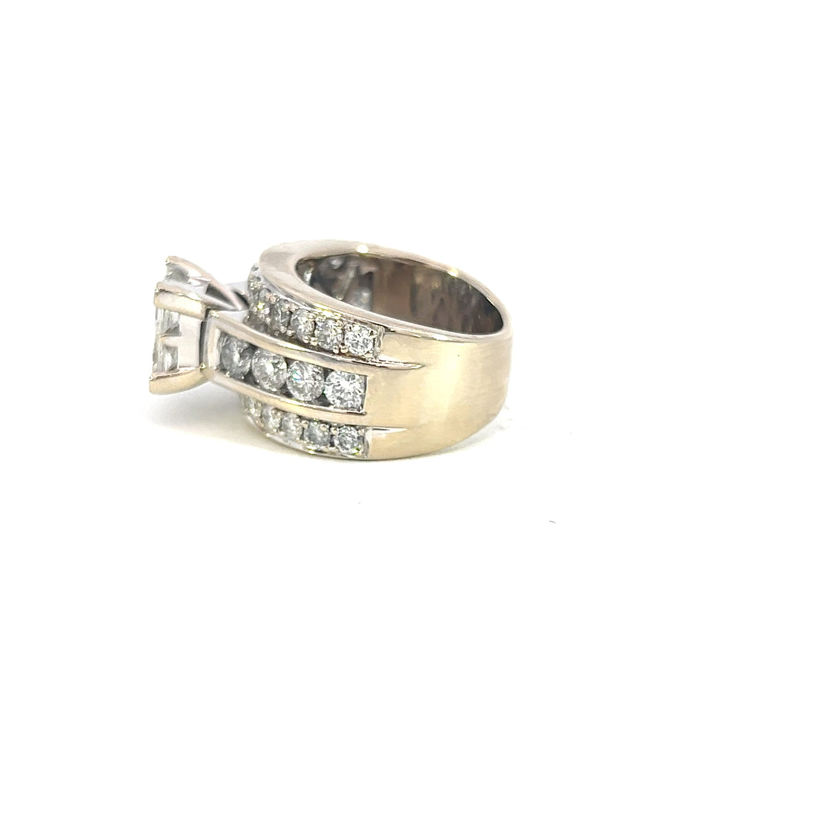 Diamond Cathedral 3 Row Wedding Ring