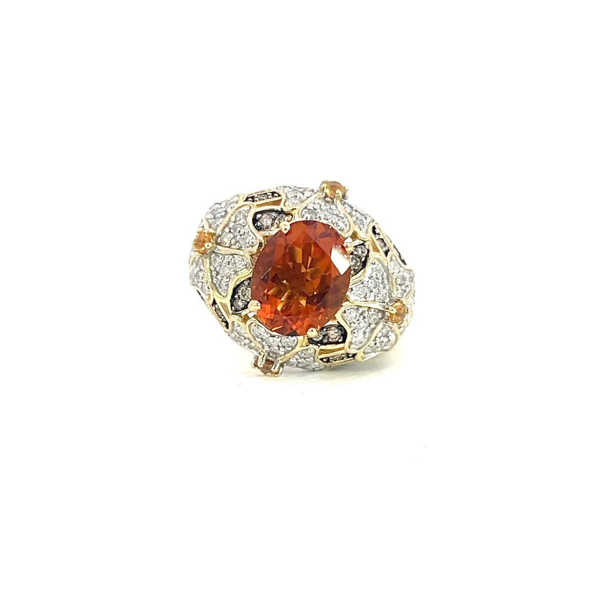 Citrine & Diamond Dome Ring