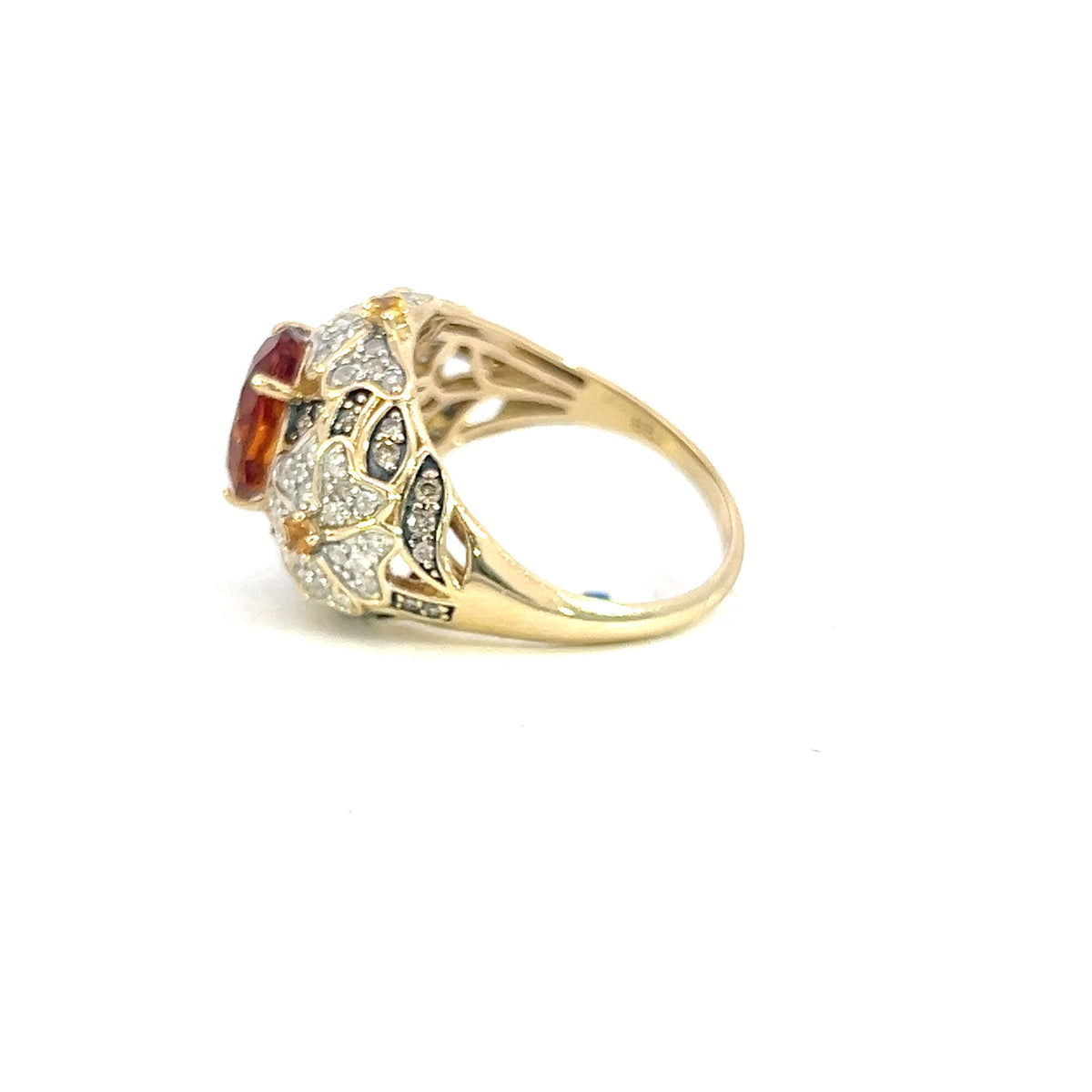 Citrine & Diamond Dome Ring