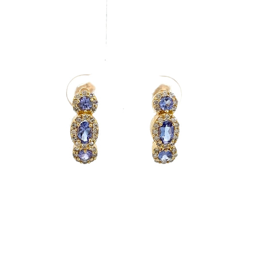 Diamond & Tanzanite J Style Earrings