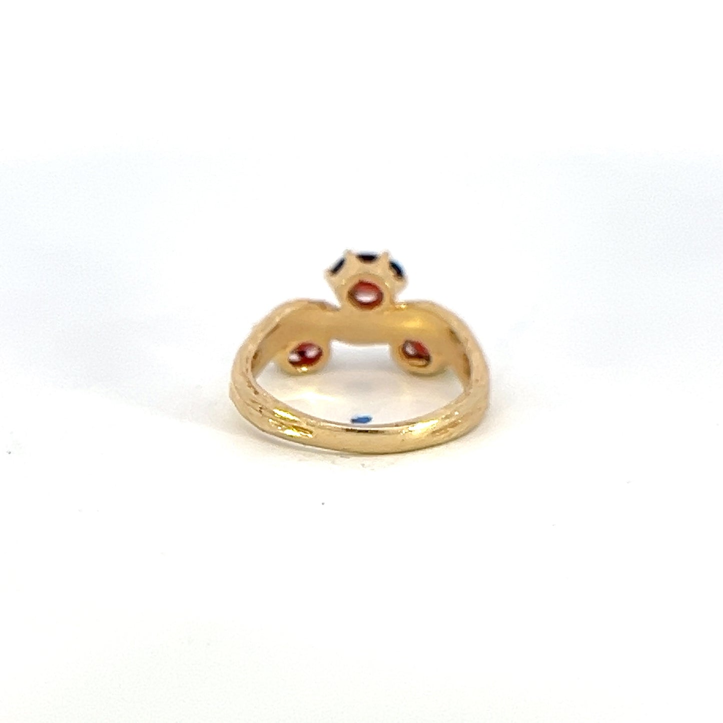 Garnet East/West Textured Ring