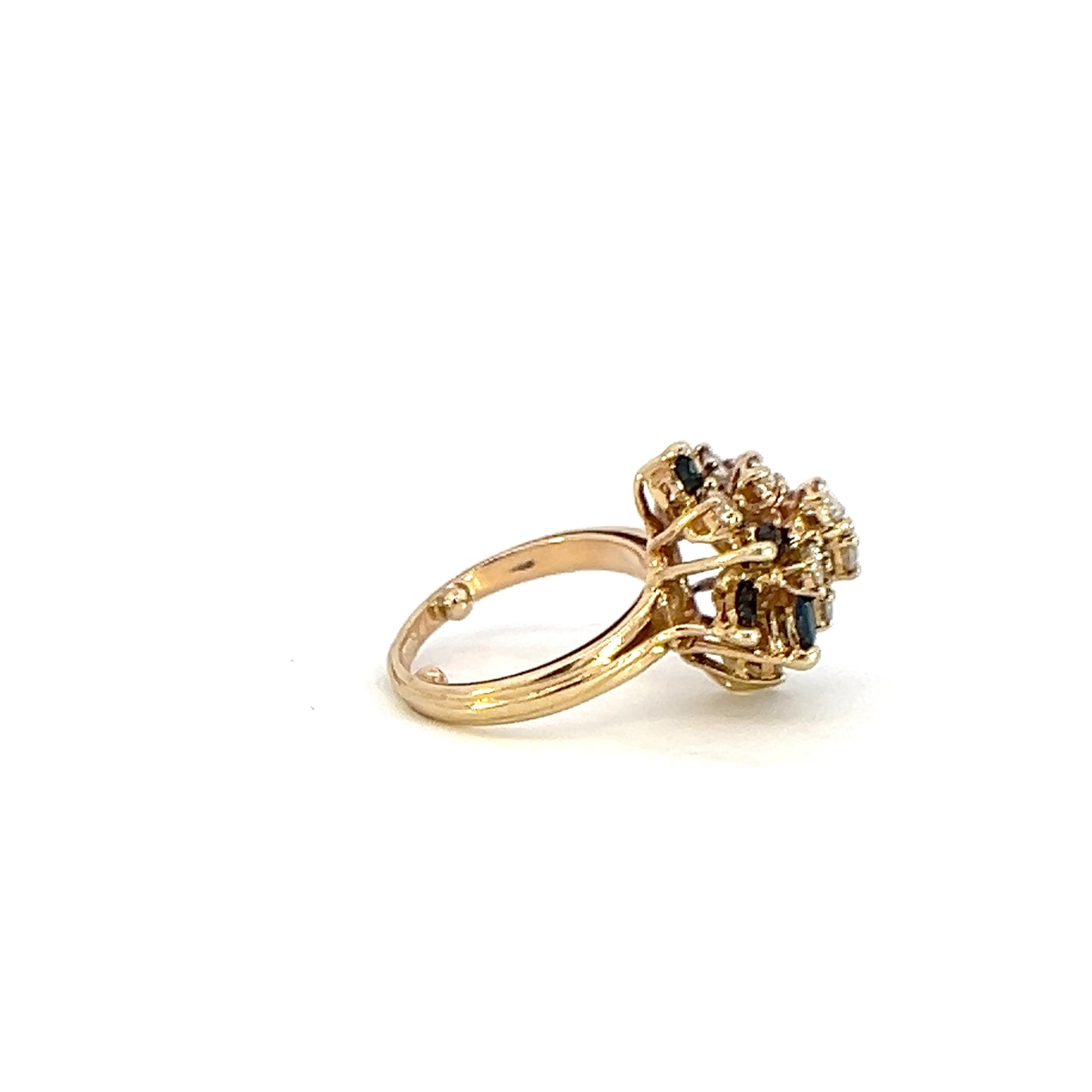 Diamond & Sapphire Cluster Cocktail Ring