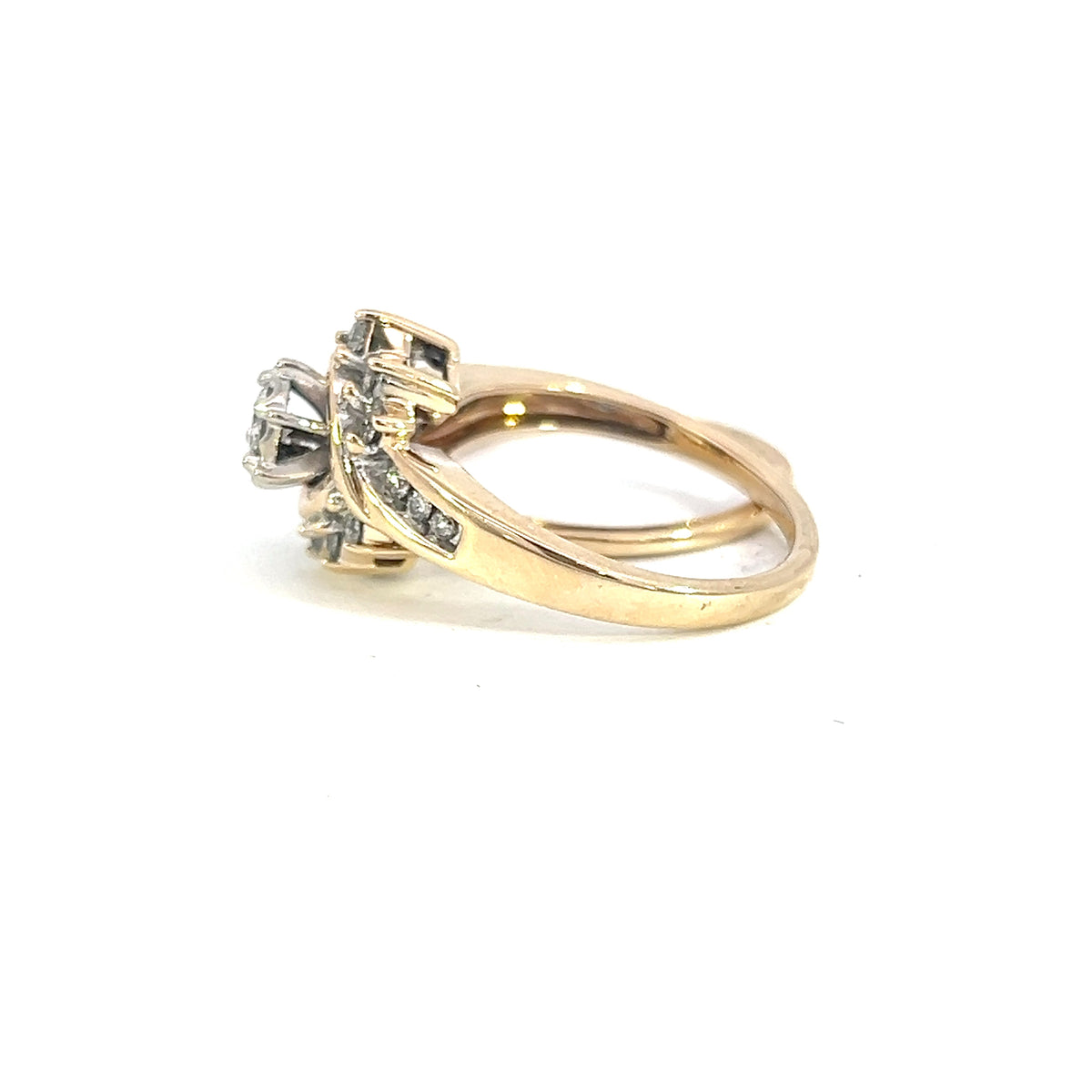 Diamond Halo Wedding set