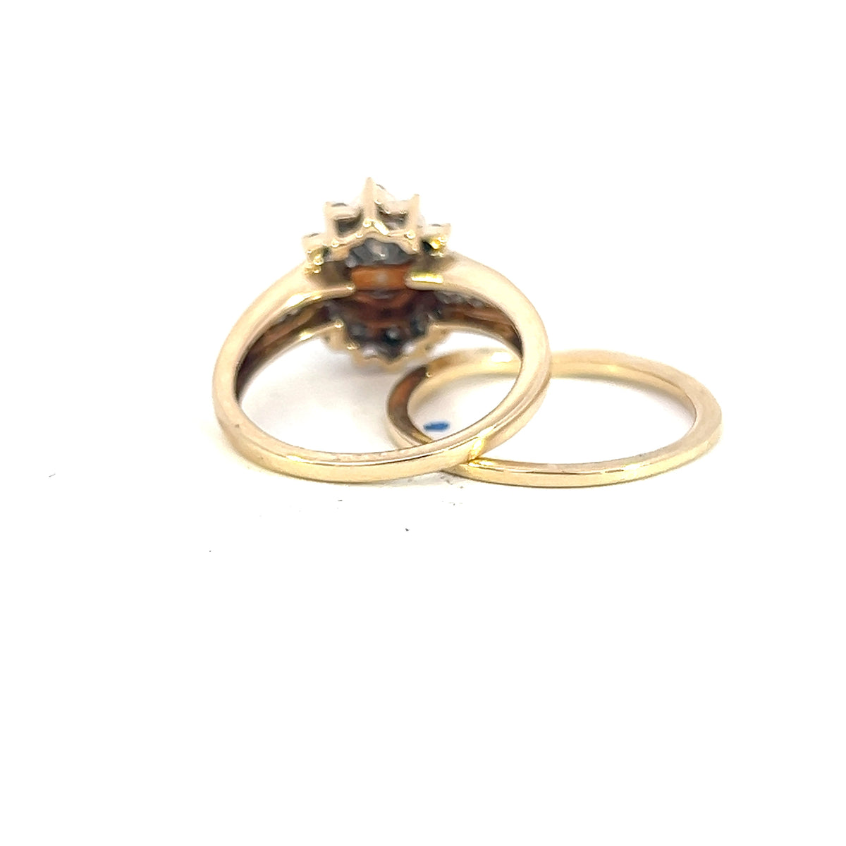 Diamond Halo Wedding set
