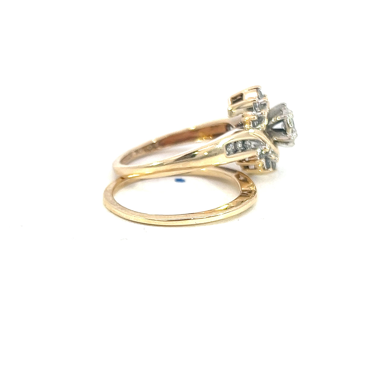 Diamond Halo Wedding set