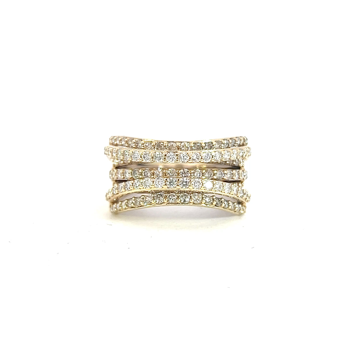 Diamond Multi-Row Wide Band Ring