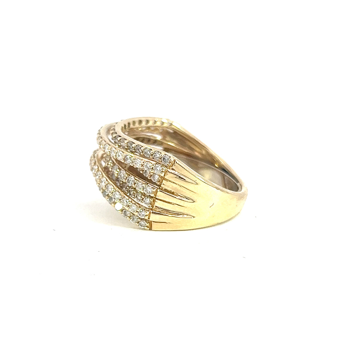 Diamond Multi-Row Wide Band Ring