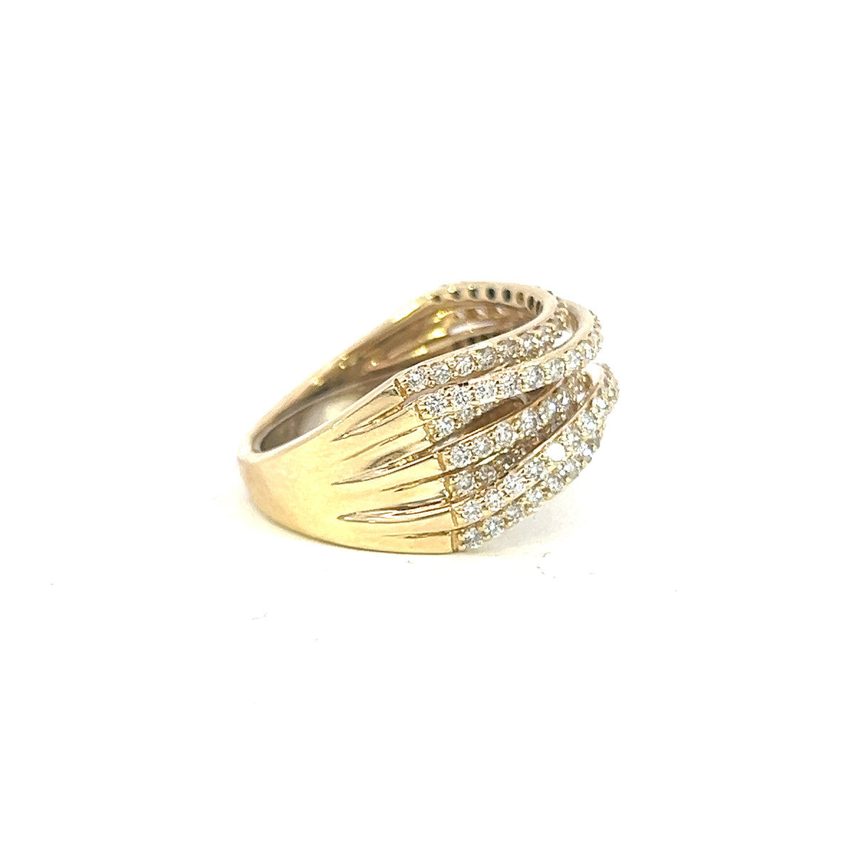 Diamond Multi-Row Wide Band Ring