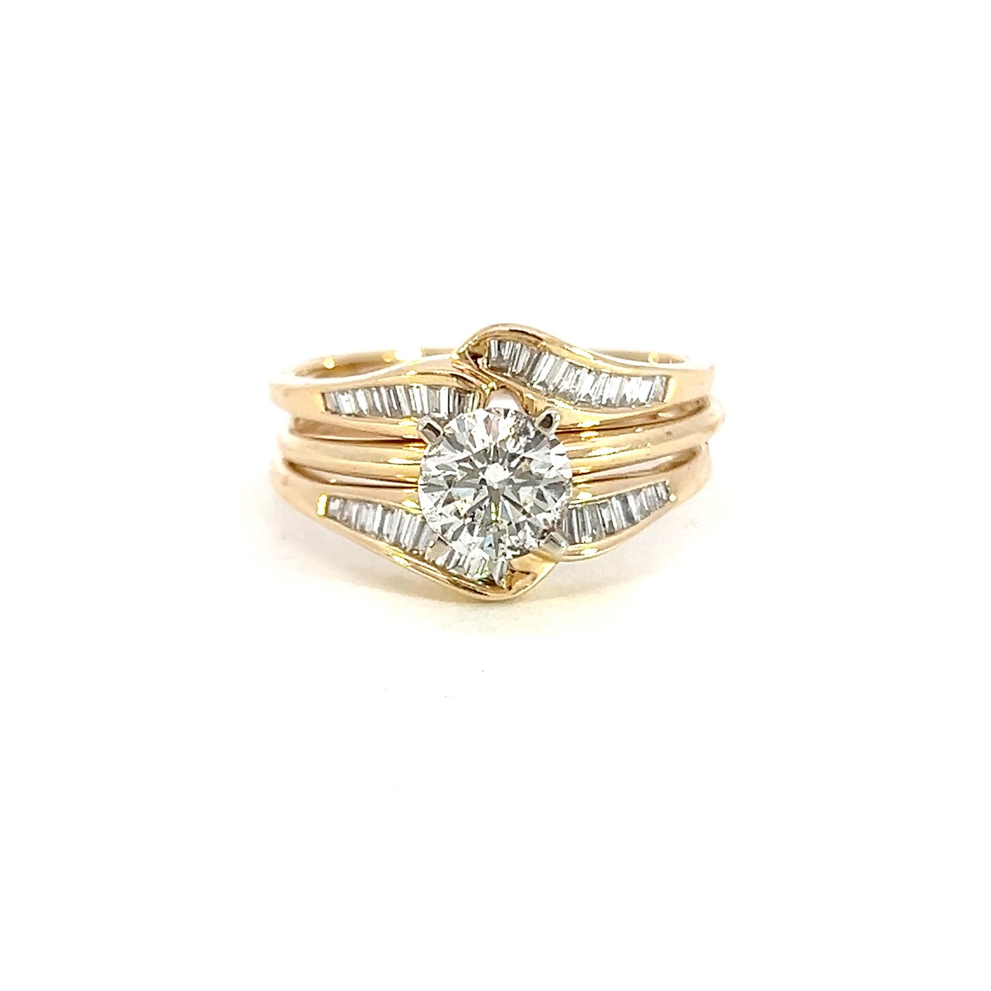 Diamond Bypass Style Wedding Ring Set