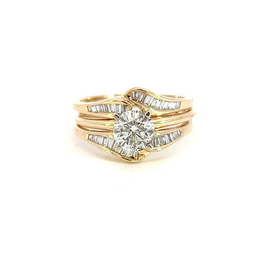 Diamond Bypass Style Wedding Ring Set