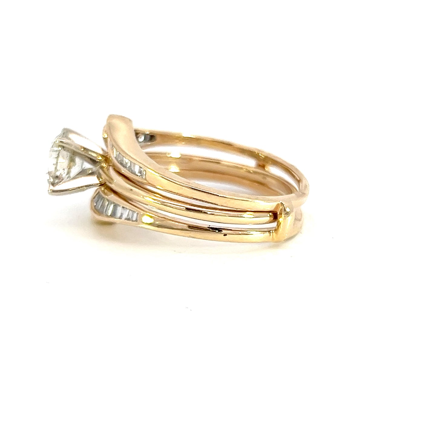 Diamond Bypass Style Wedding Ring Set