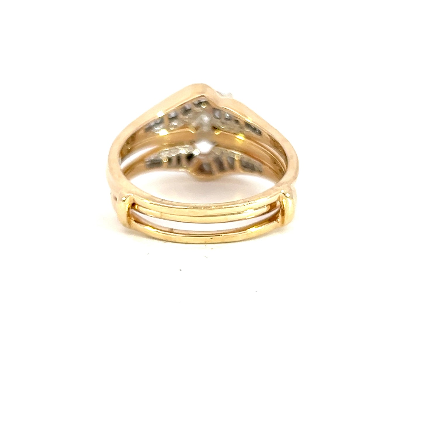 Diamond Bypass Style Wedding Ring Set