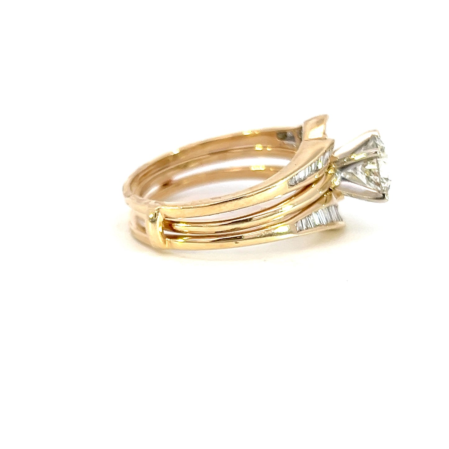 Diamond Bypass Style Wedding Ring Set