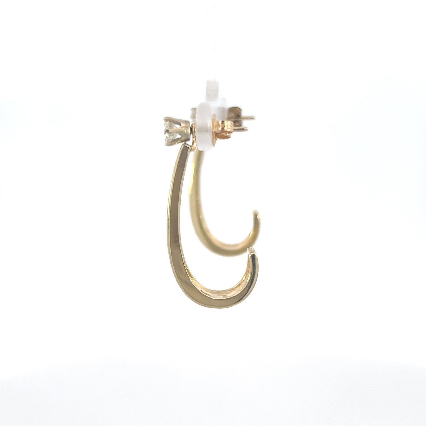 Diamond & Gold Half-Hoop Earrings
