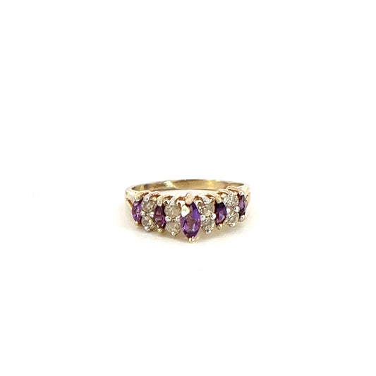Amethyst Pyramid Style Ring
