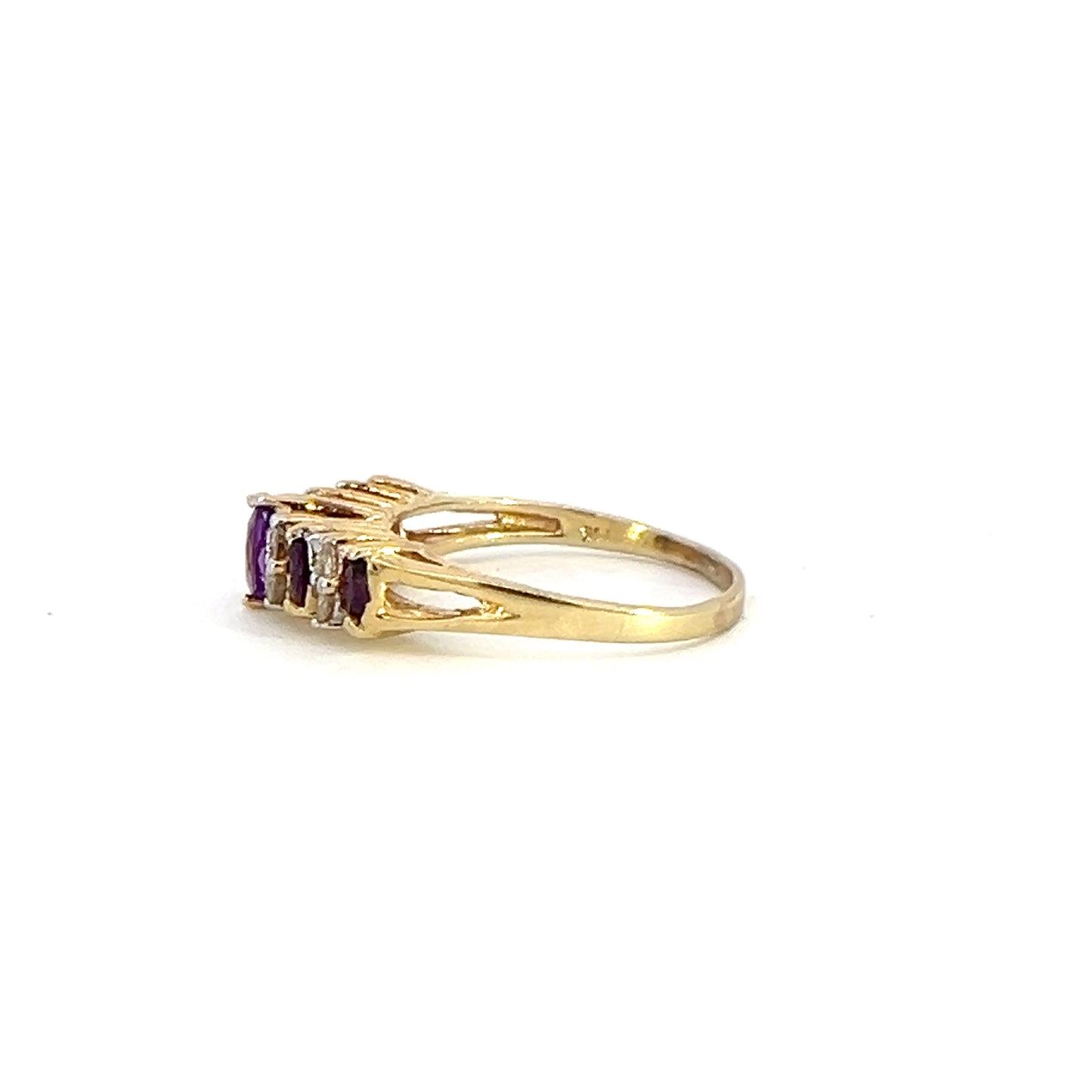 Amethyst Pyramid Style Ring