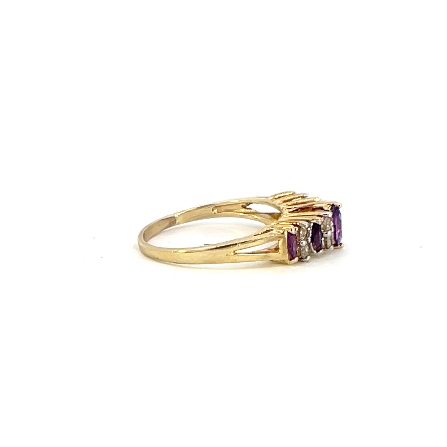 Amethyst Pyramid Style Ring