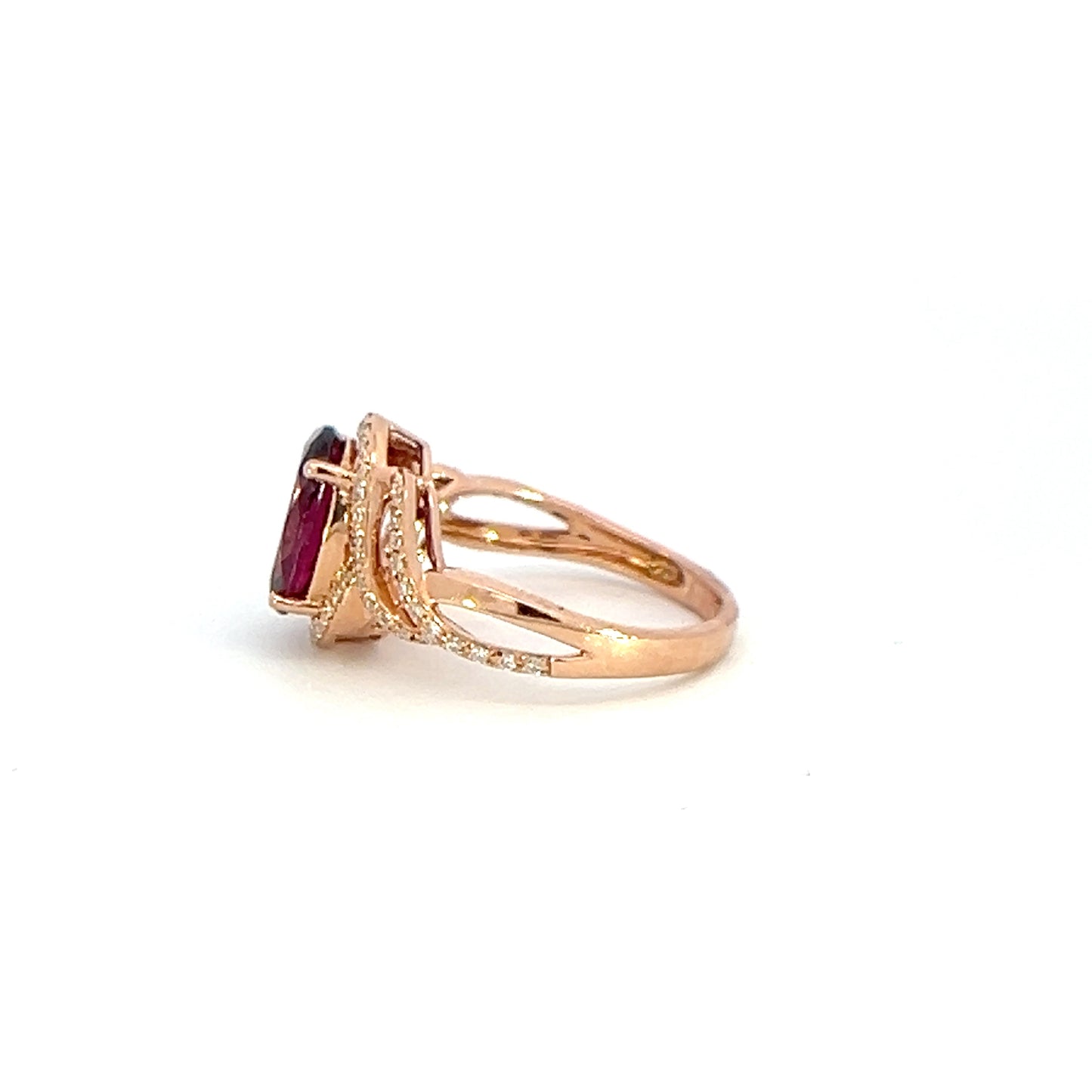 Oval Rhodolite Garnet Swirl Ring
