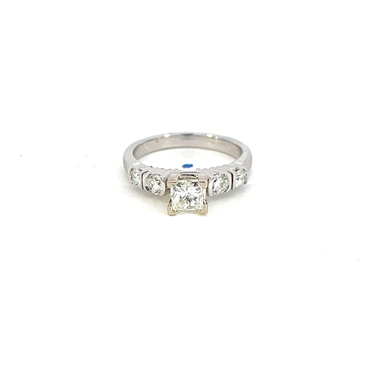 Princess & Round Diamond Engagement Ring