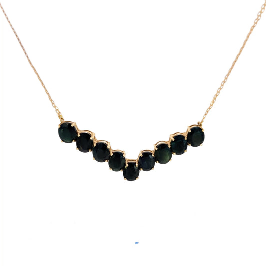 Sapphire Chevron Necklace