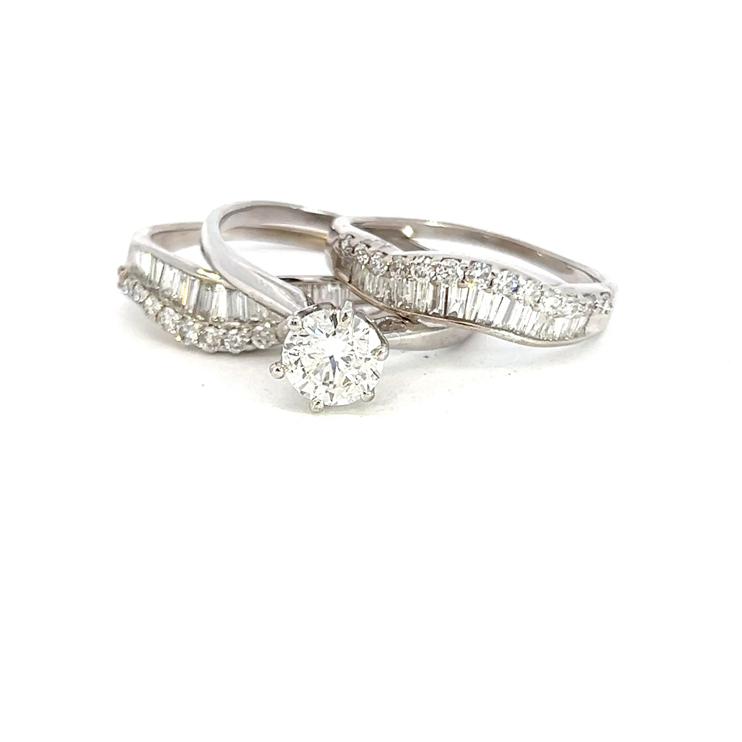 Diamond 3-Piece Wedding Ring Set