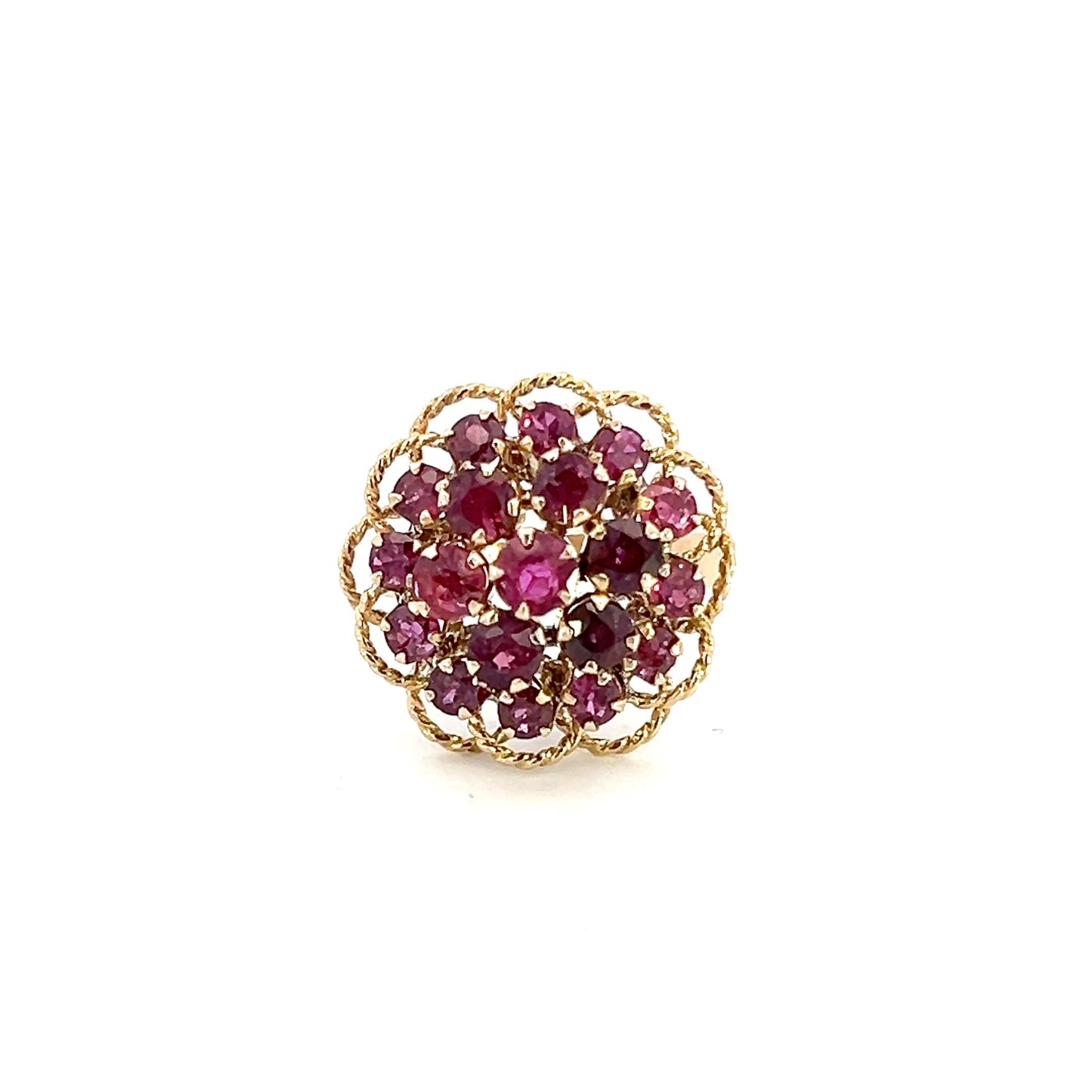 Natural Ruby Cluster Statement Ring