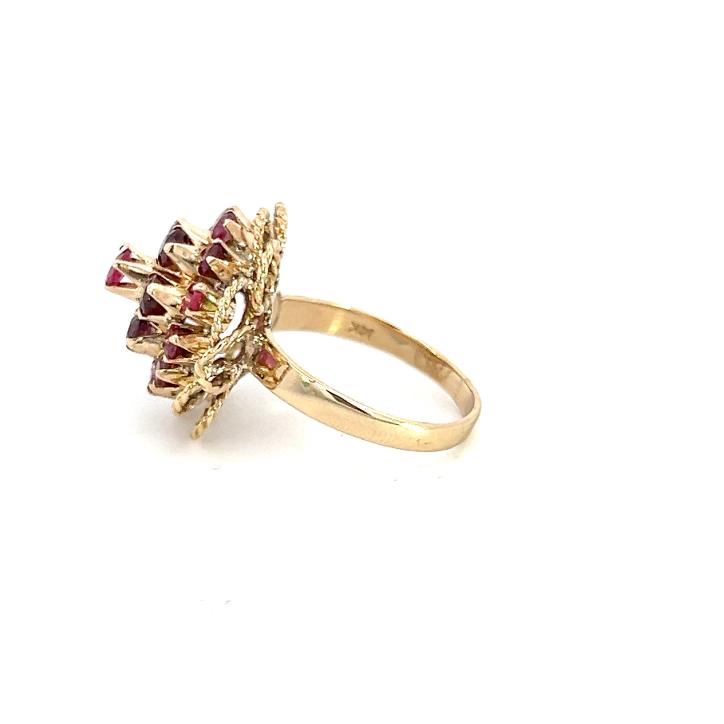 Natural Ruby Cluster Statement Ring