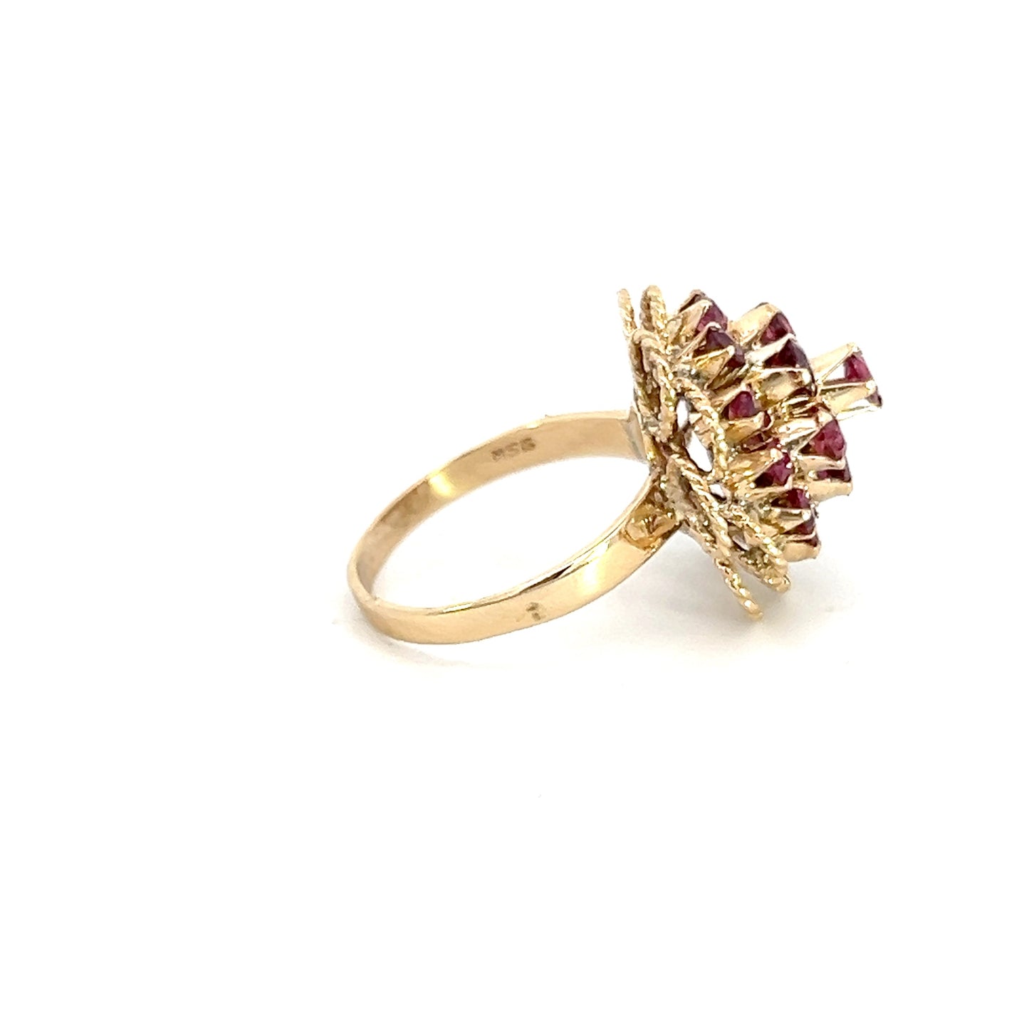 Natural Ruby Cluster Statement Ring