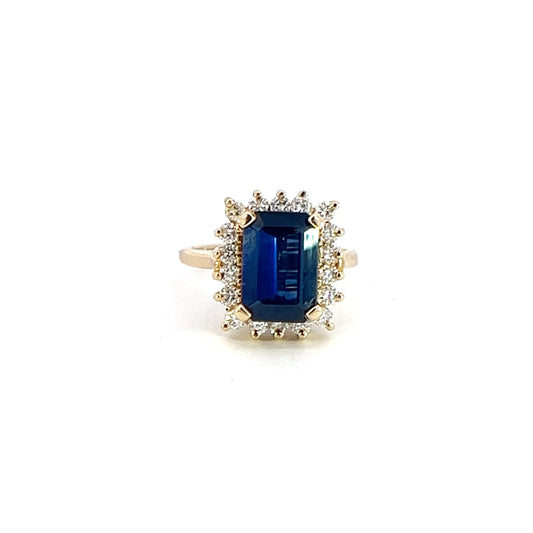 Natural Sapphire Halo Ring