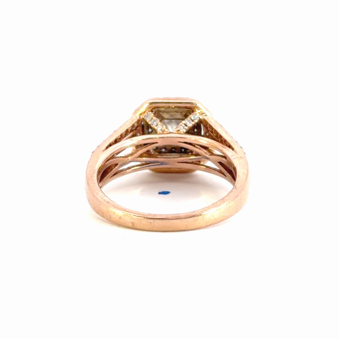 Double Halo Diamond Engagement Ring