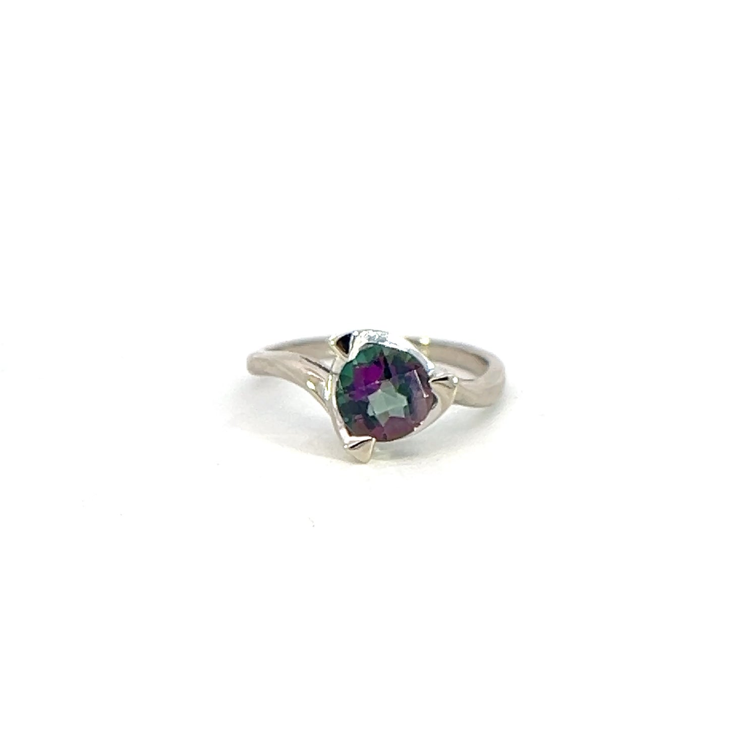Mystic Topaz Solitaire Ring