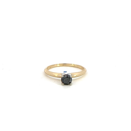 Black Diamond Solitaire Ring