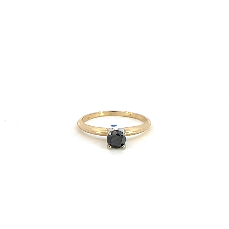 Black Diamond Solitaire Ring