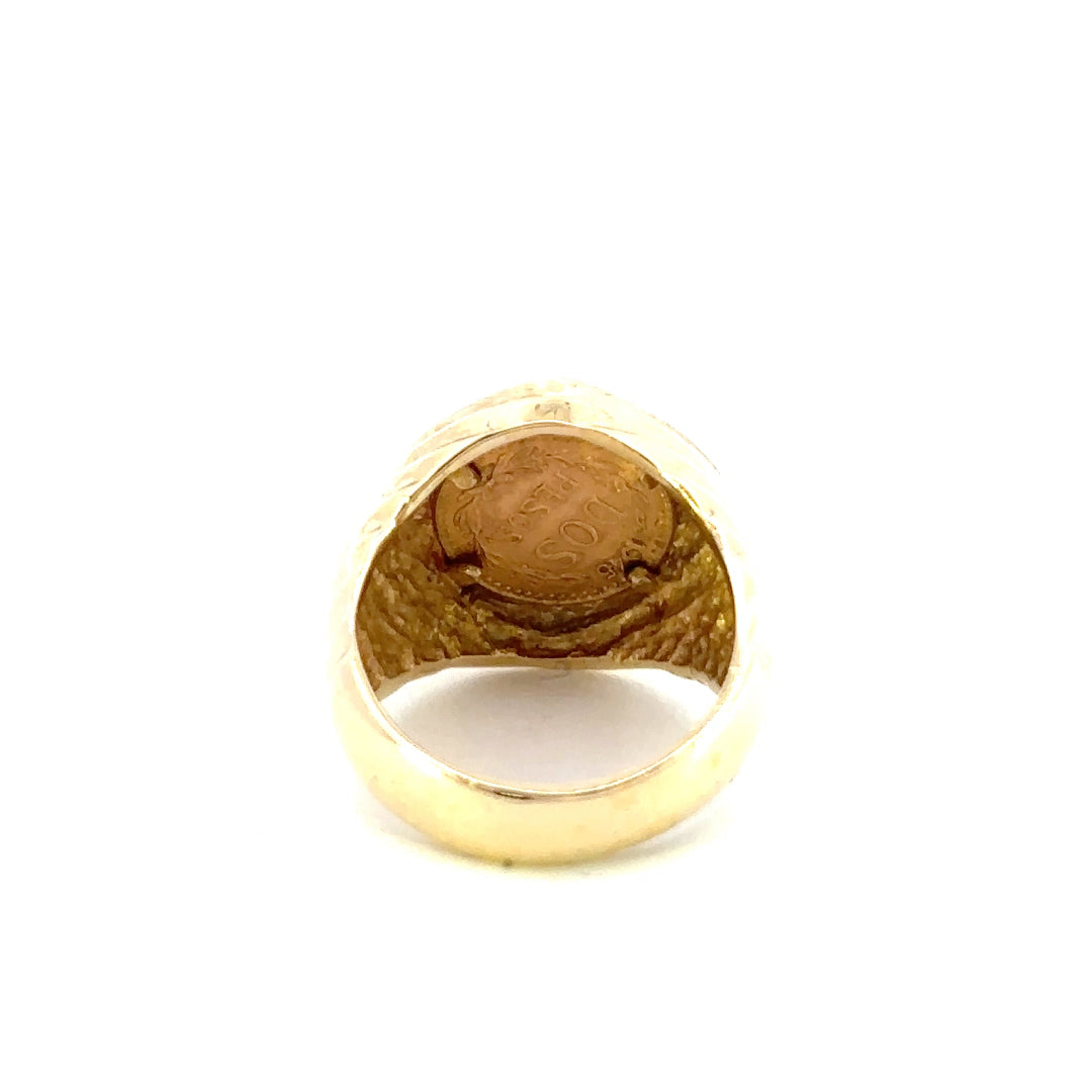 Mexican Gold Coin Ring