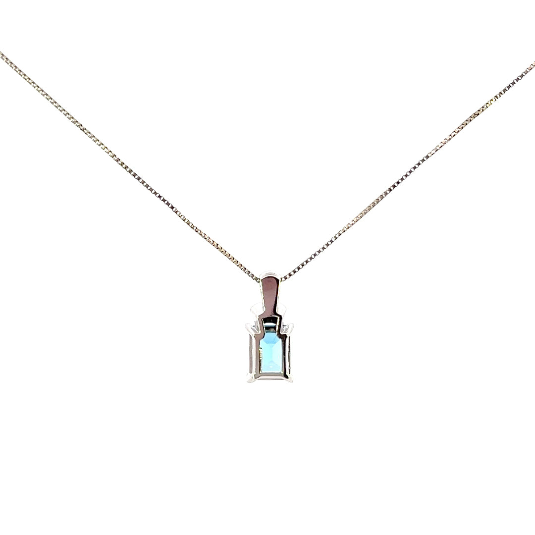 Blue Topaz & Diamond Necklace