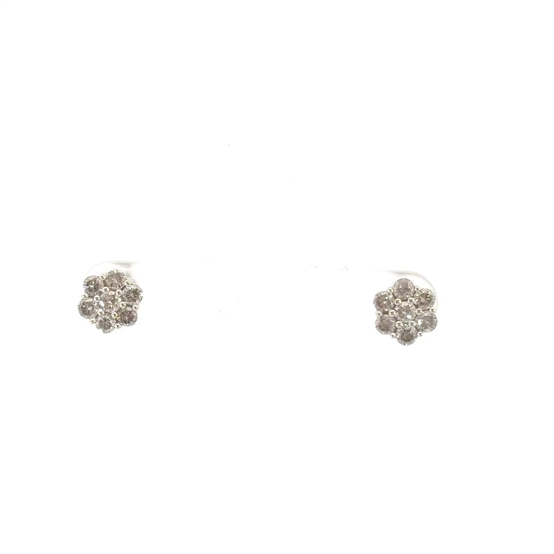 Diamond Flower Earrings