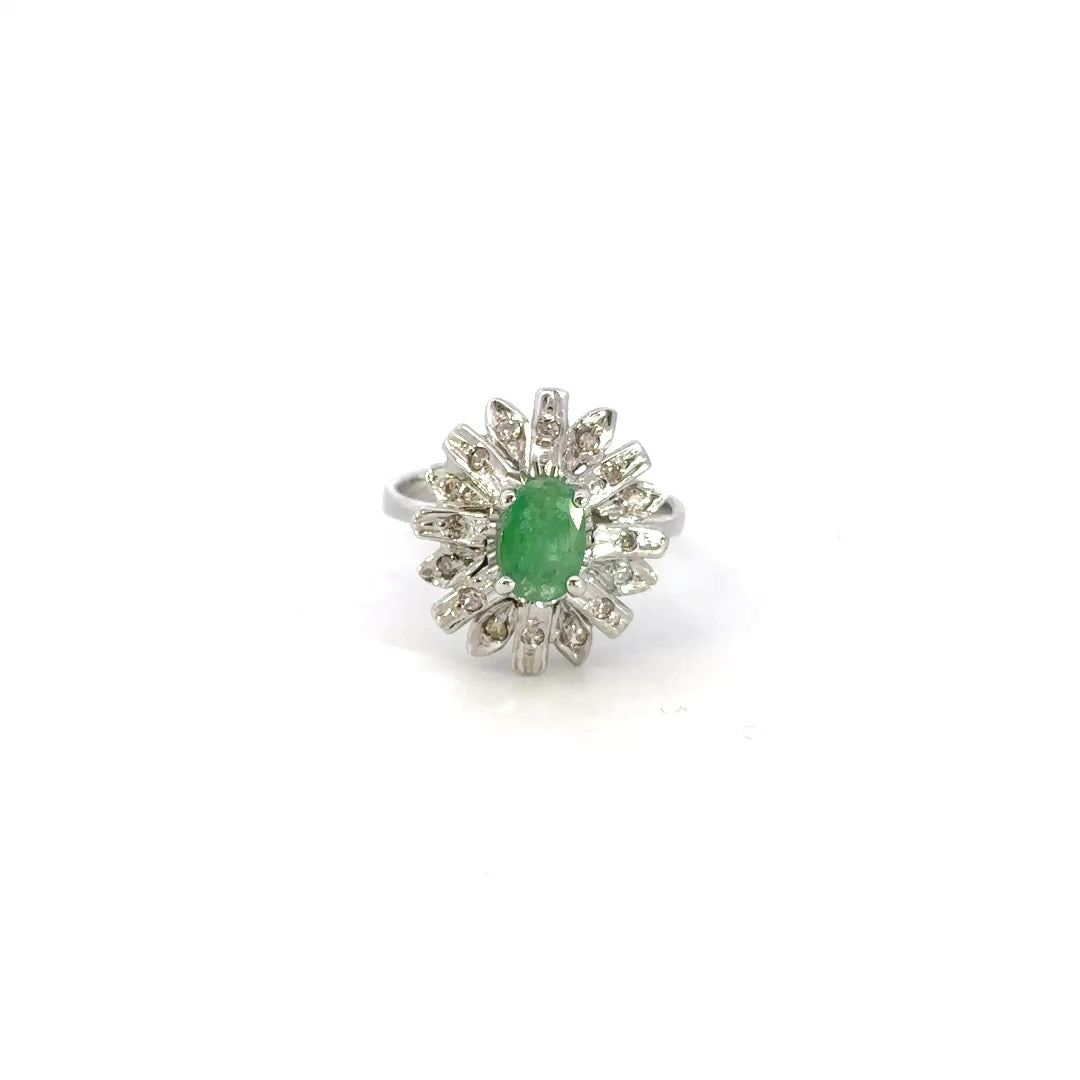 Emerald Halo Ring