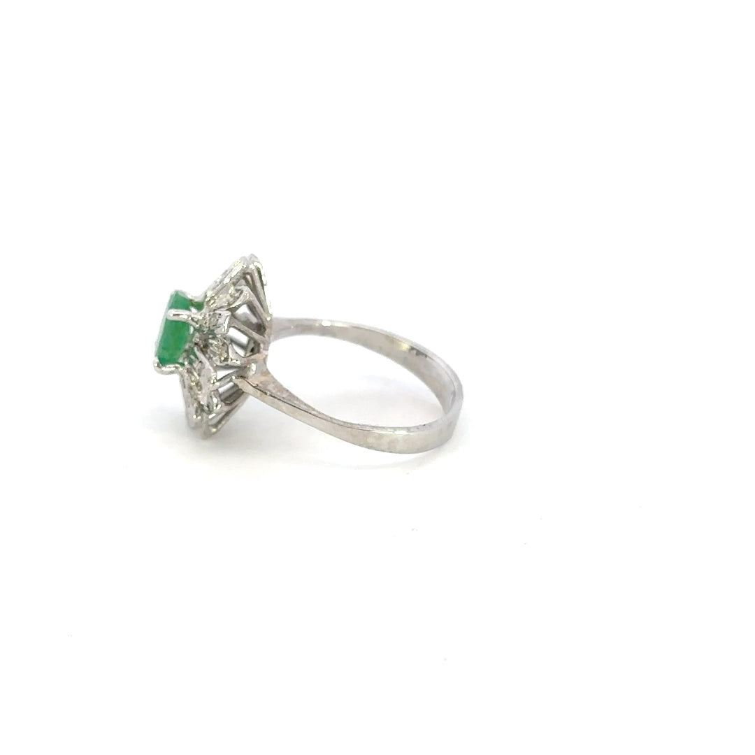 Emerald Halo Ring