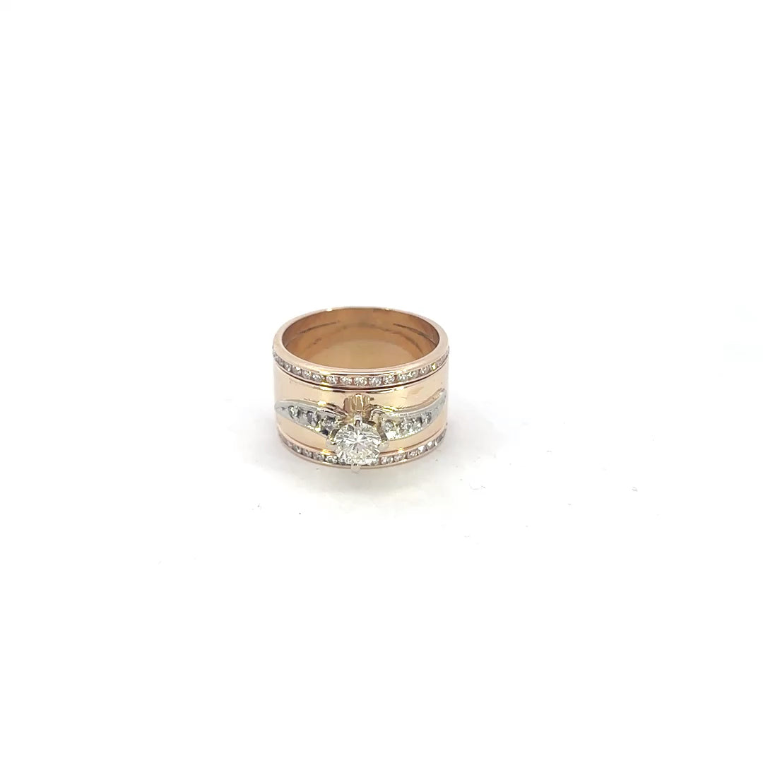 Gold Wide Band Statement Ring