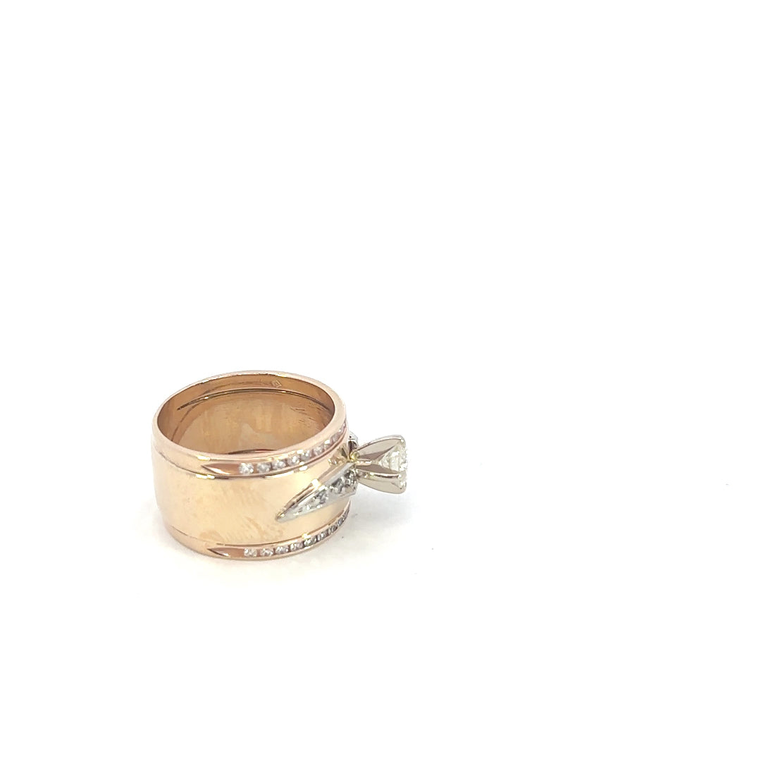 Gold Wide Band Statement Ring