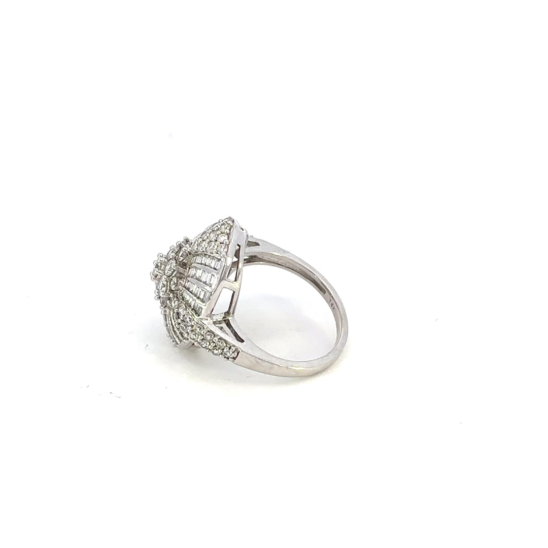 Art Deco Style Diamond Fashion Statement Ring