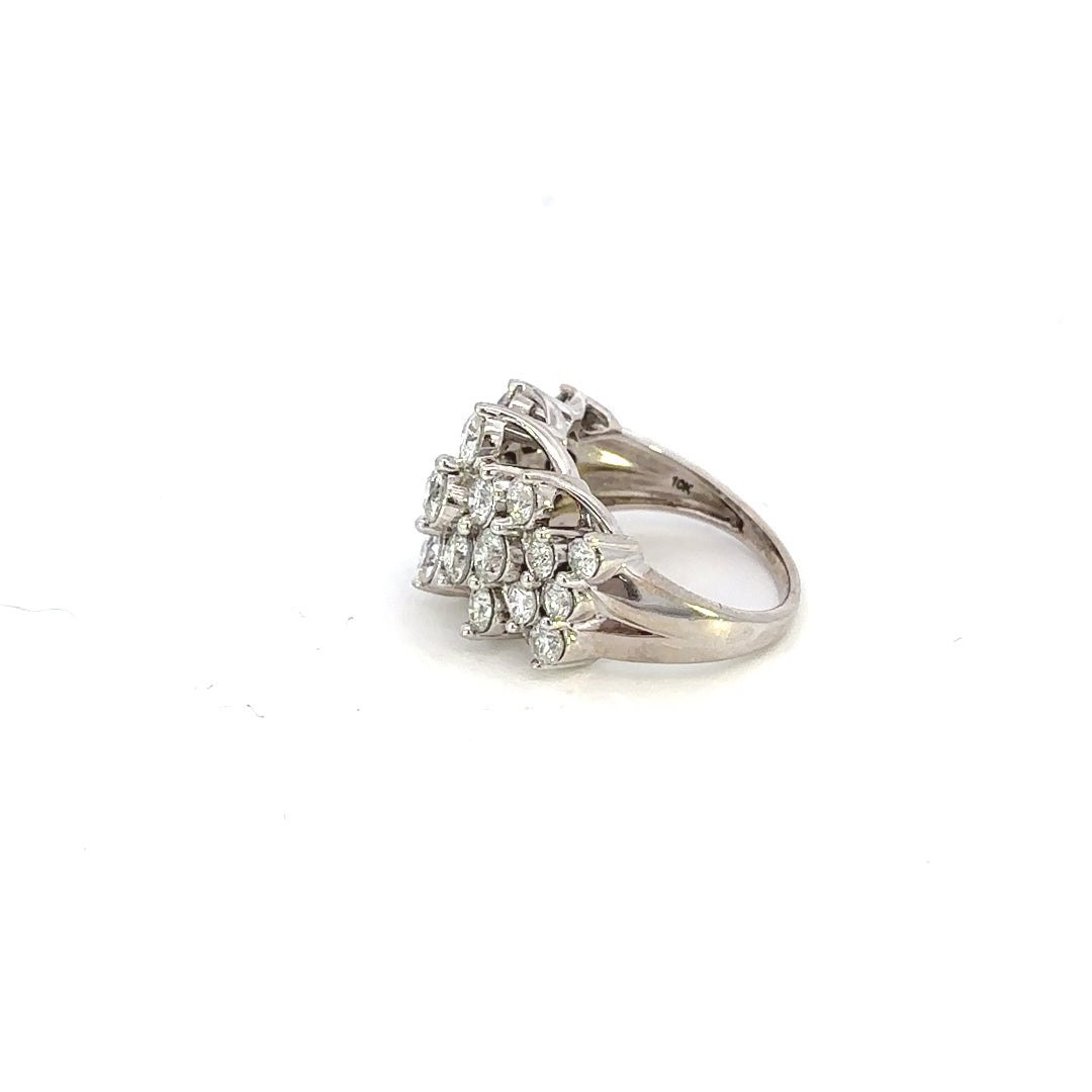 Diamond Cluster Statement Ring