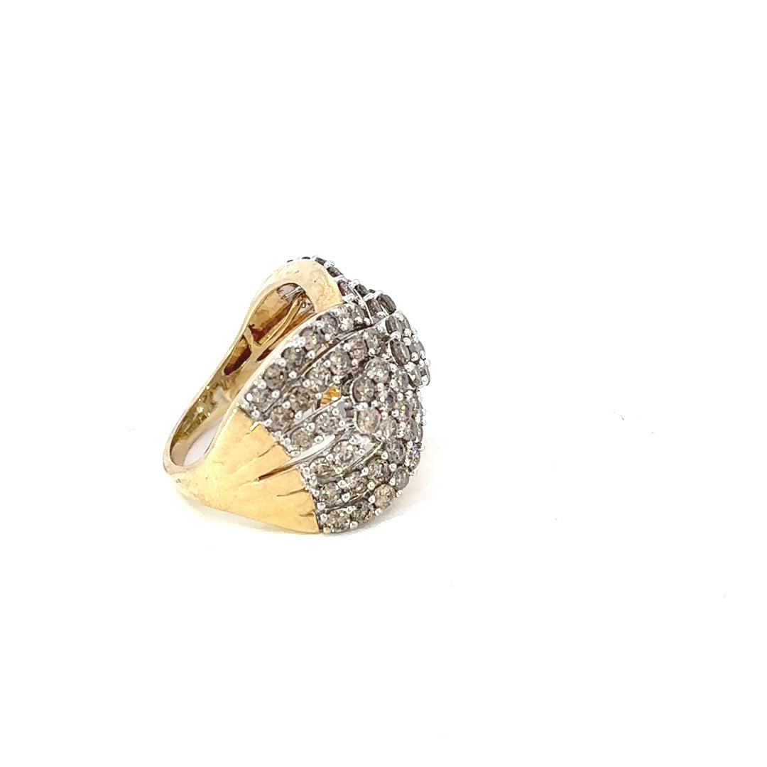 Diamond Cluster Wide Band Statement Ring