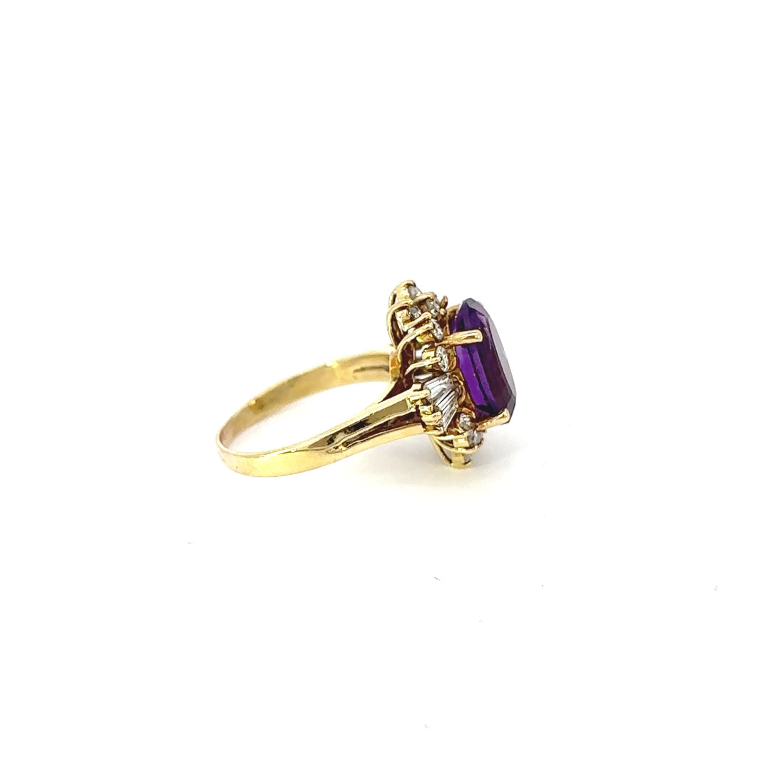 Amethyst & Diamond Fashion Ring