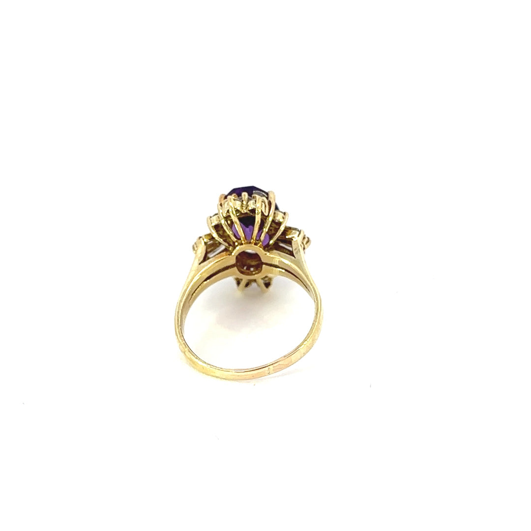 Amethyst & Diamond Fashion Ring